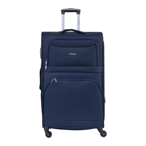 Sonada Lightweight Luggage 4 Wheels, ANTI Theft Digit Lock Softside Suitcase for travel (Set of 3, Navy)