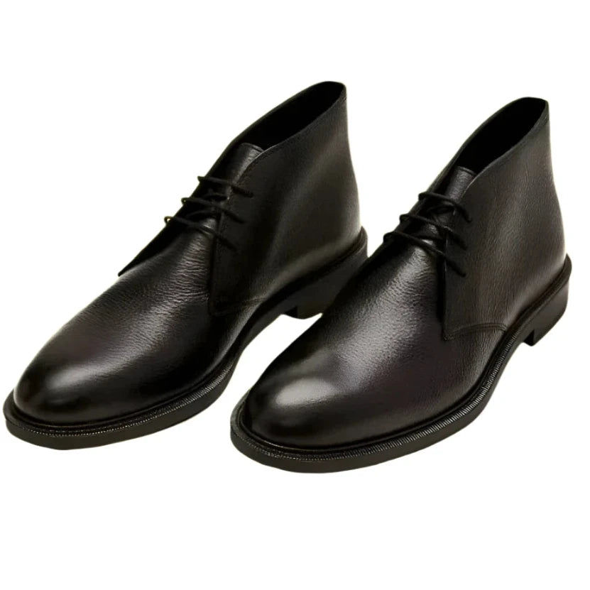 Massimo Dutti Formal Black Leather Chukka Boots