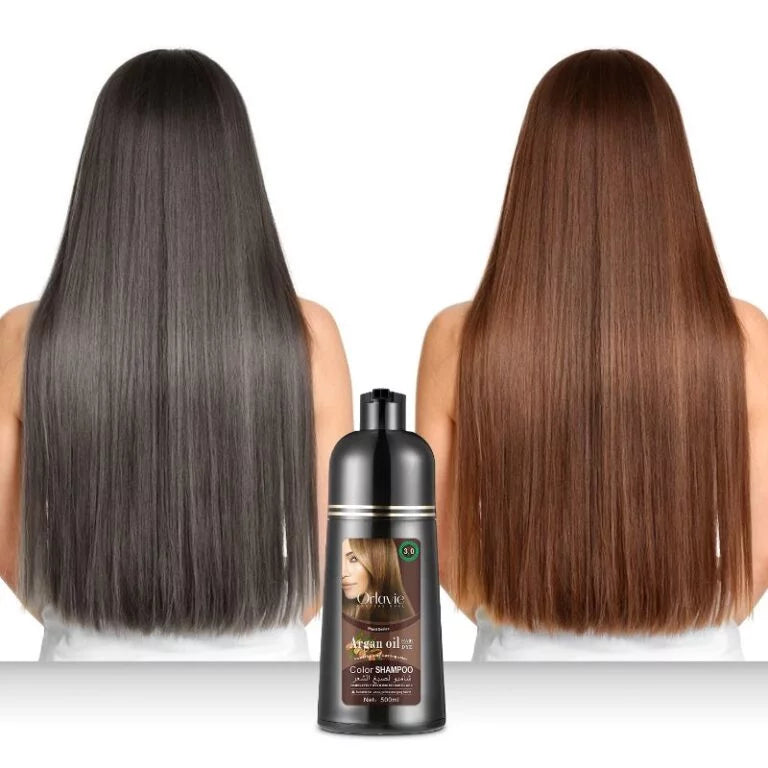 Orlavie Argan Oil Hair Color Shampoo Dark Brown Ammonia Free 500ml*