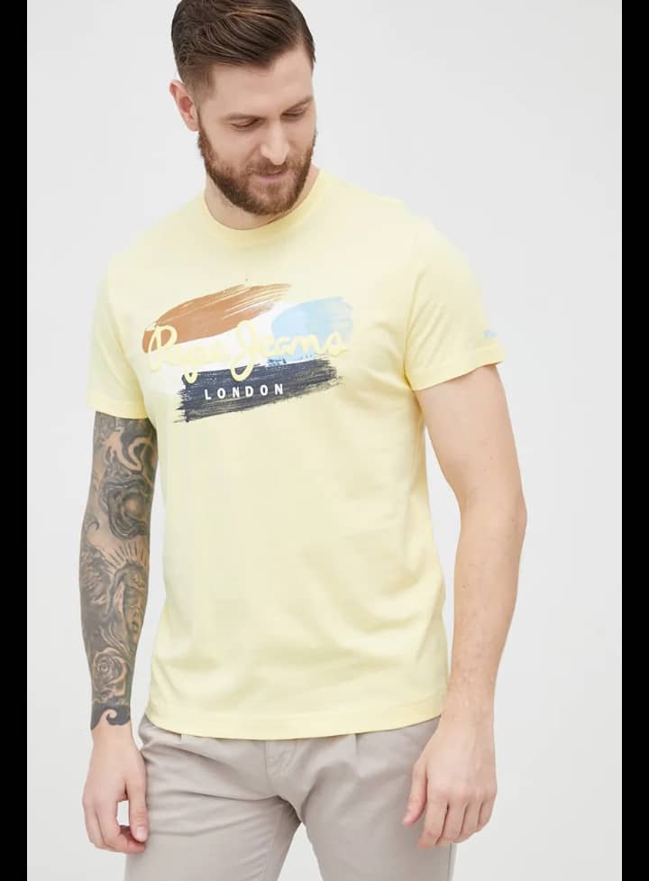 Pepe Jeans Men's T-Shirt Aegir PM508227-022 Yellow