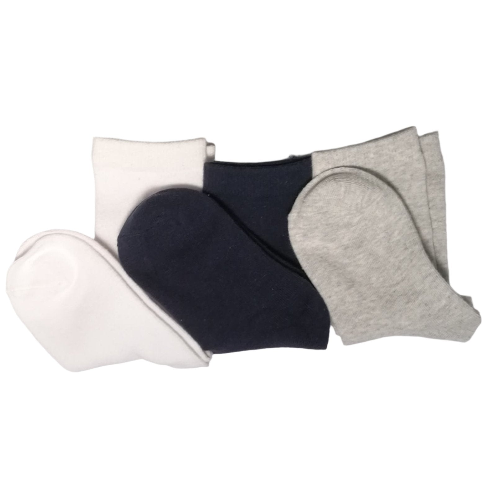 Milkshake Crew Socks - 3 Pair Pack in White, Grey, and Navy