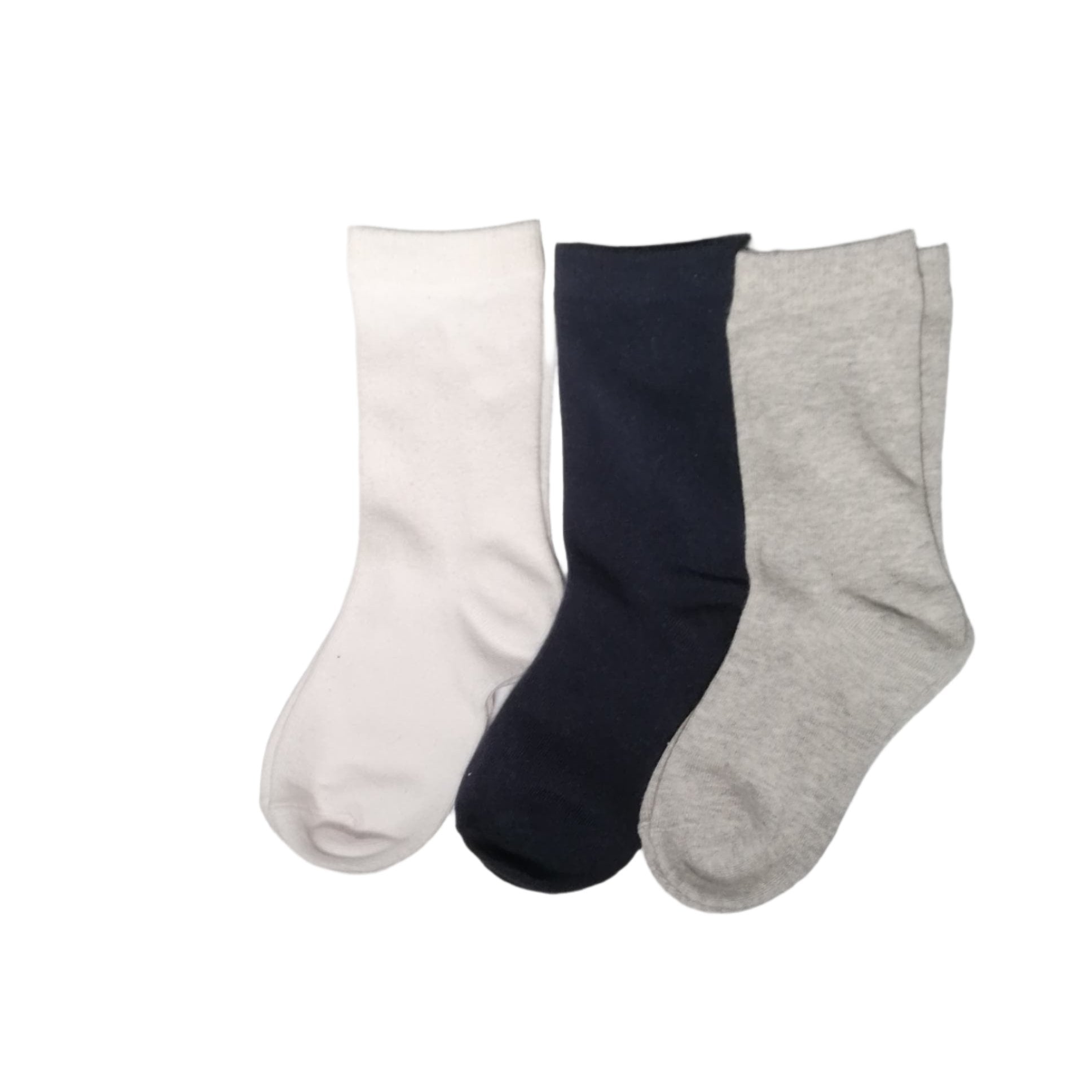 Milkshake Crew Socks - 3 Pair Pack in White, Grey, and Navy