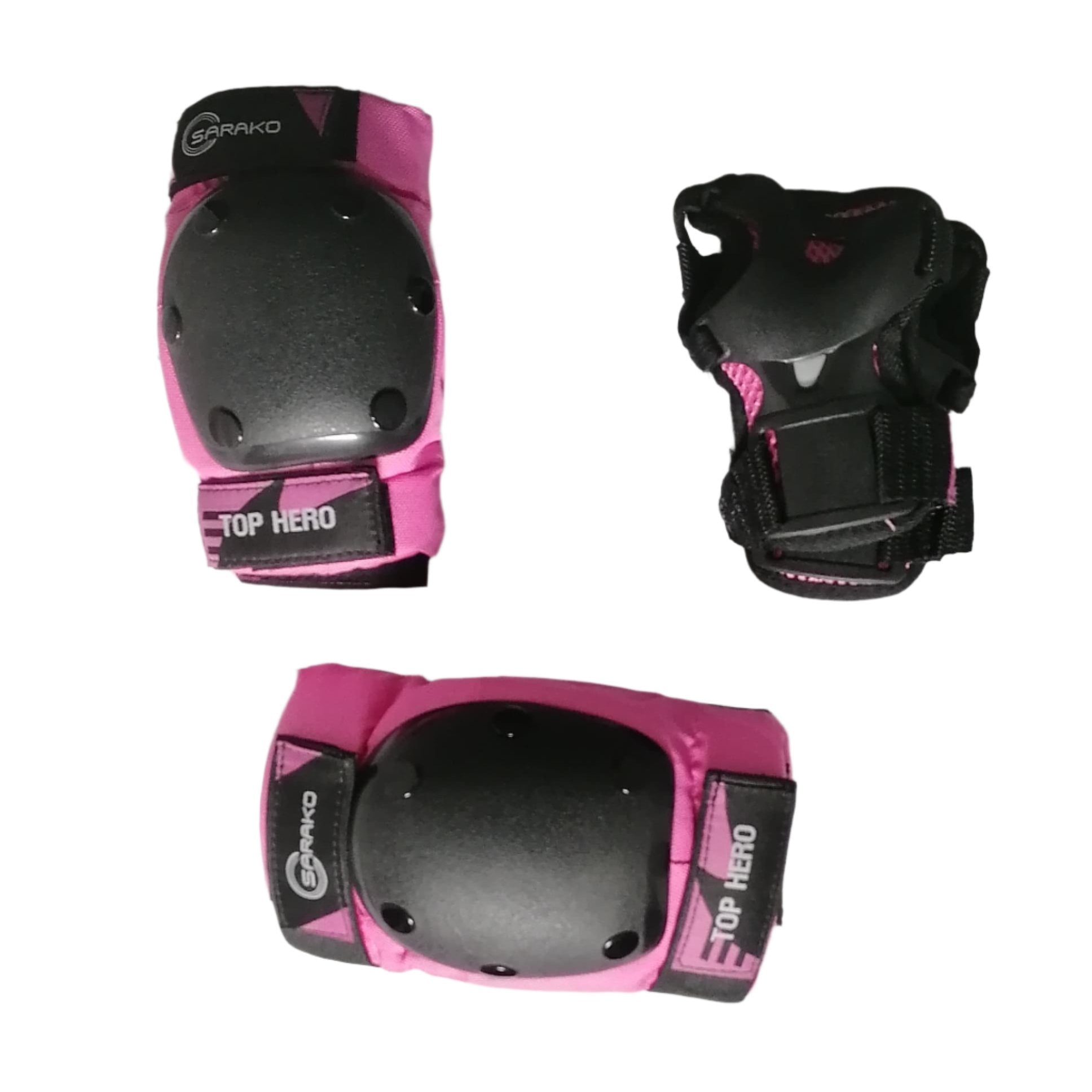 Top Hero Protective Gear For Elbow,Wrist & Knee Protection, Pink & Black