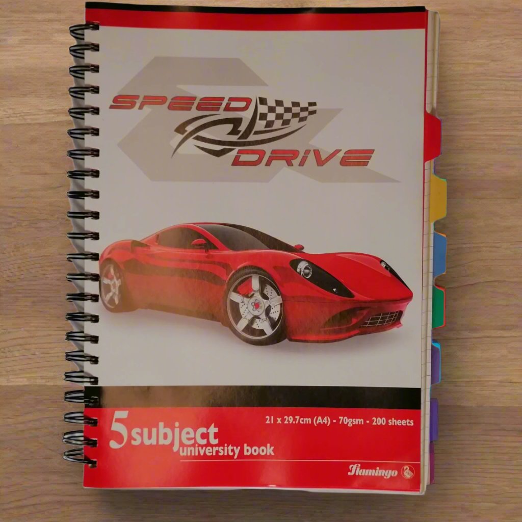 Flamingo Speed Drive 5 Subject University Book 21x29.7cm(A4-)-70GSM-200 Sheets