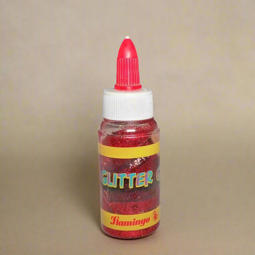 Flamingo Red Glitter Glue 50g