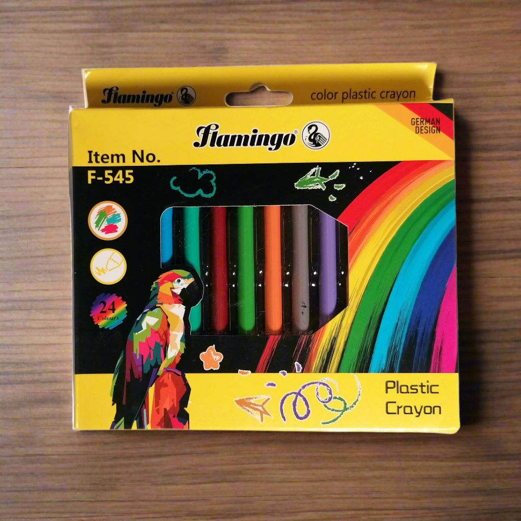 Flamingo F-545 24 Colour Plastic Crayons