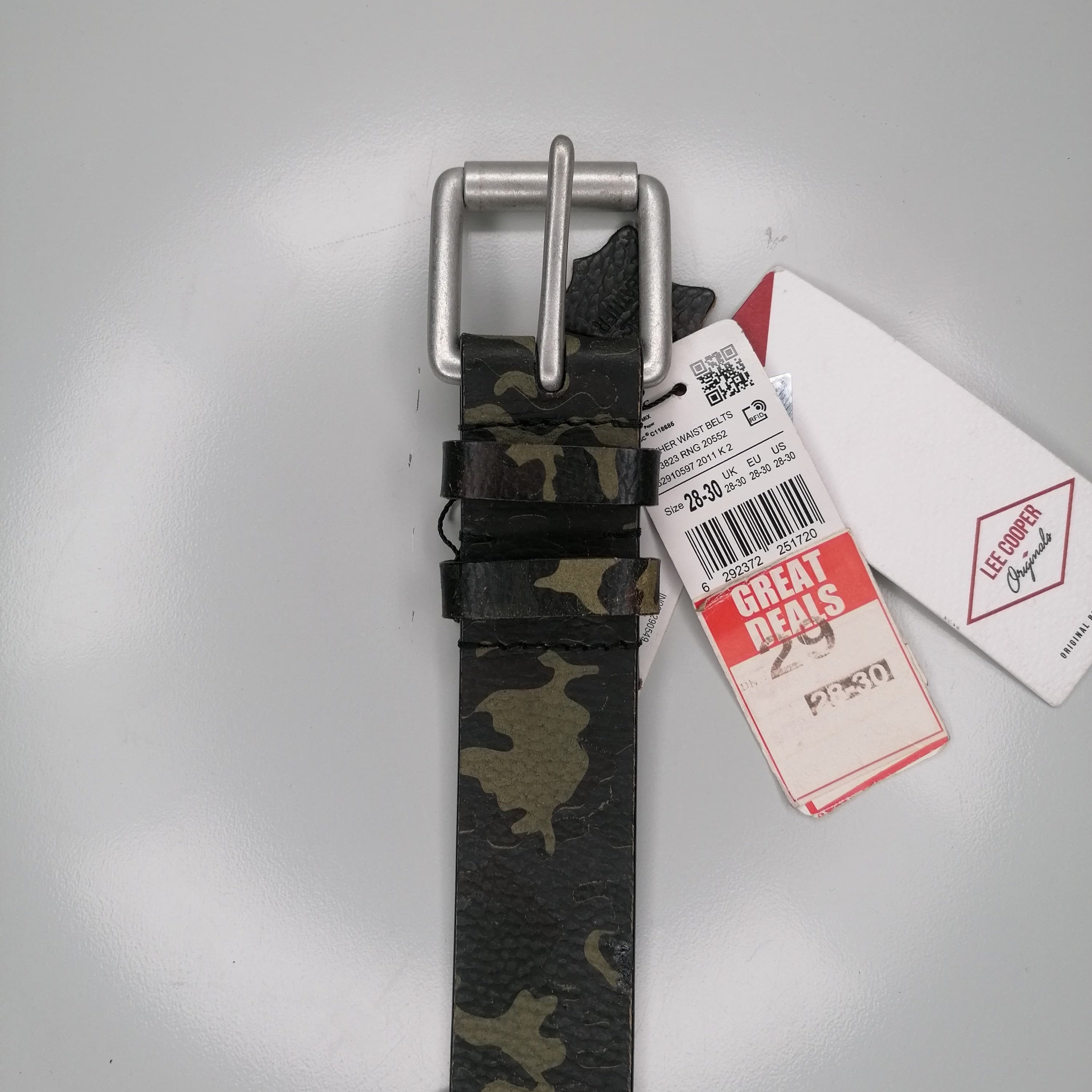 LEE COOPER Army Pattern Leather Belt (28-30)