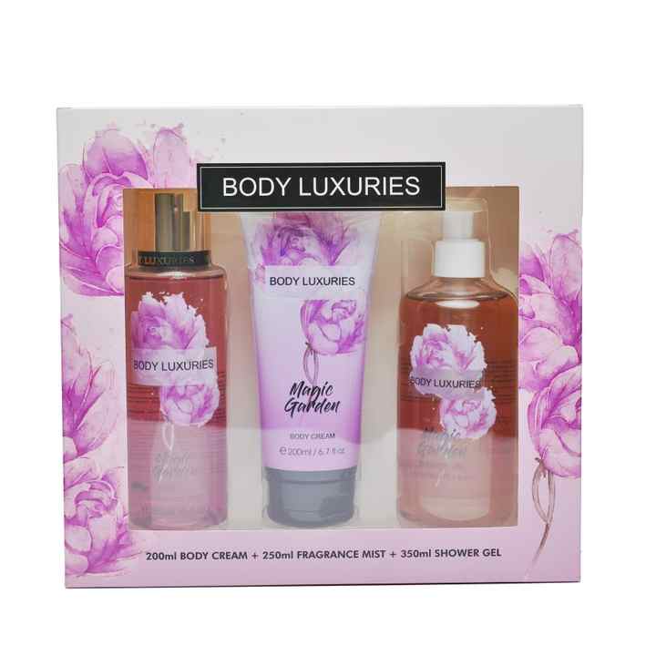 Body Luxuries Magic Garden 200ml Body Cream + 250ml Fragrance + 350ml Shower Gel