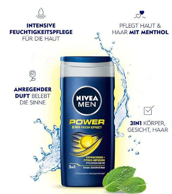 Nivea - Shower Gel For Men Power Fresh - 250 ml
