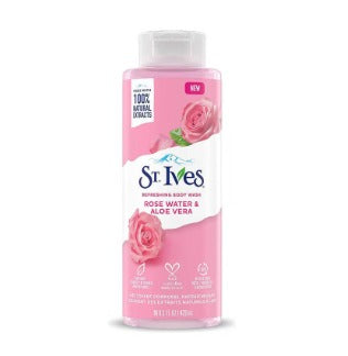 Body Wash Refreshing Cleanser Rose Water & Aloe Vera Made Natural Extracts 22 Oz Multicolour 650 ml