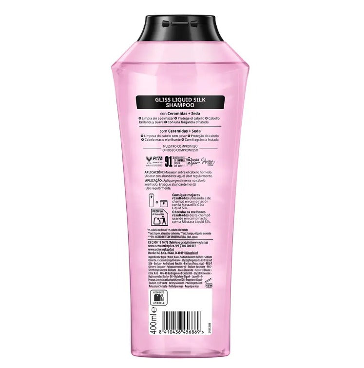 Gliss Liquid Silk Shampoo Shampoo for Shiny Hair - Moisturizing Shampoo 400 mle