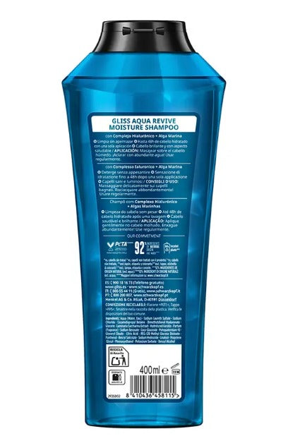 GLISS AQUA REVIVE moisturizing shampoo 400 mle