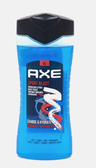 Sport Blast Charge & Hydrate Invigorating Citrus 3-in-1 Body Wash, 400 ml, Blue