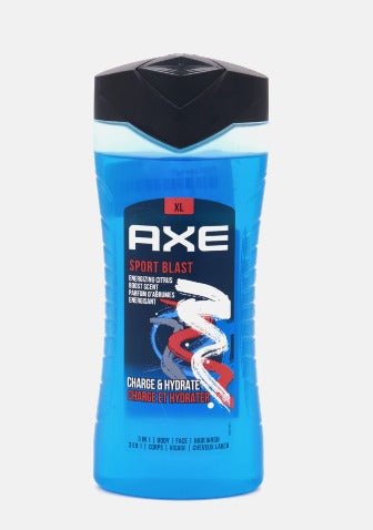 Sport Blast Charge & Hydrate Invigorating Citrus 3-in-1 Body Wash, 400 ml, Blue