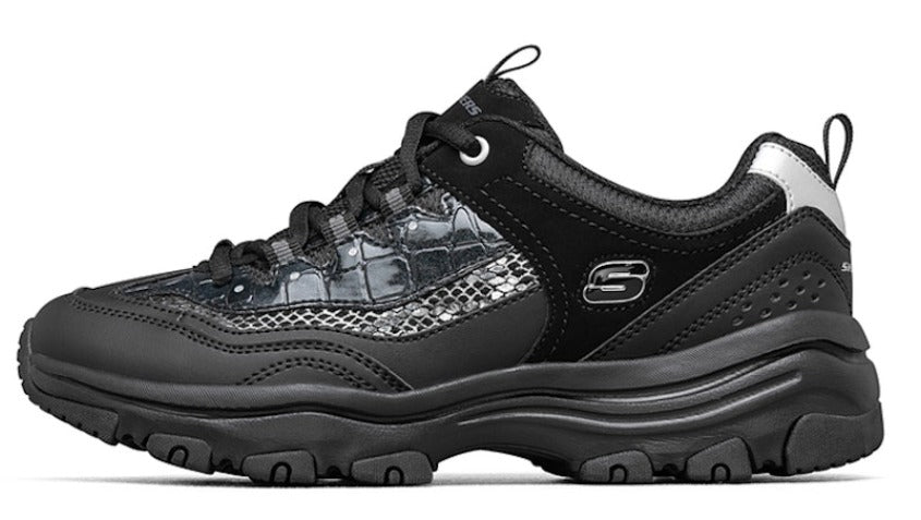 Skechers (Women) D'lites Leisure Chunky Shoes Black 8730041-BBK