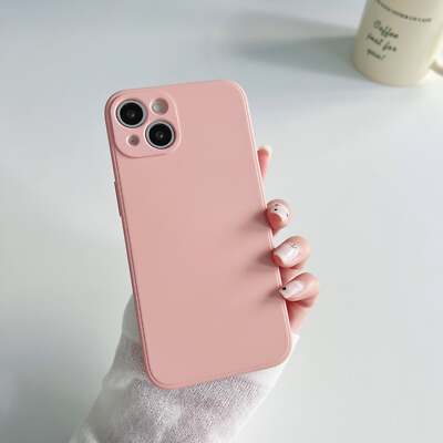 غطاء سيليكون iPhone 15 Plus مع MagSafe - وردي فاتح