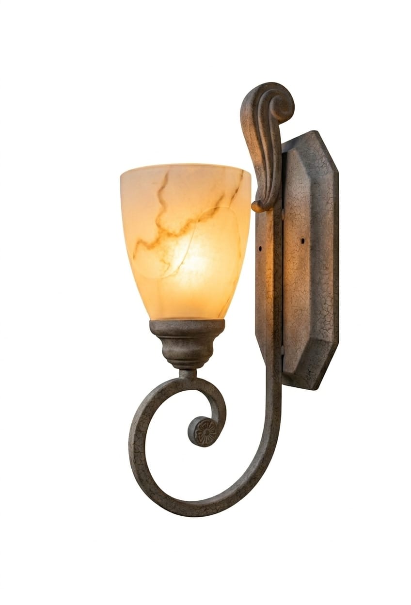 Classic Alabaster Glass Wall Sconce (as is)