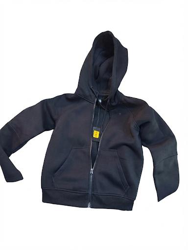 RAW BLACK ZIP HOODIE
