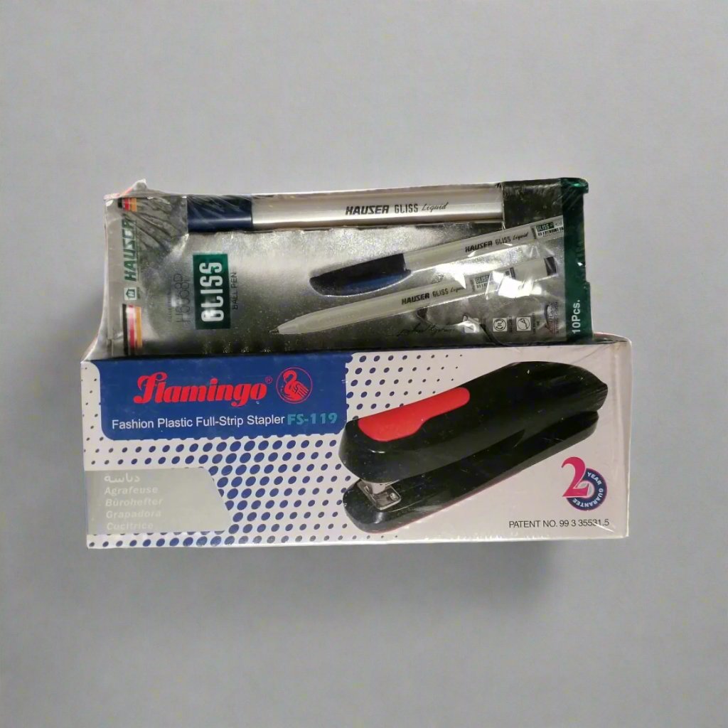 Flamingo Stapler With Pack of 10 Pens Set