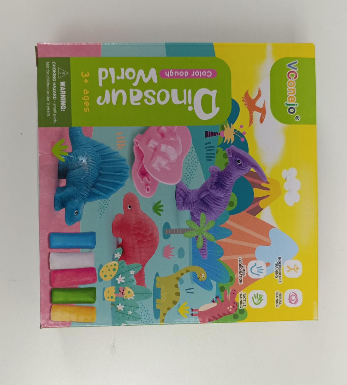 SEALED -  VConejo Color Dough Toys Dough Accessories Set Creations Tools for Kid 2-4-8 Years (Dinosaurs World)