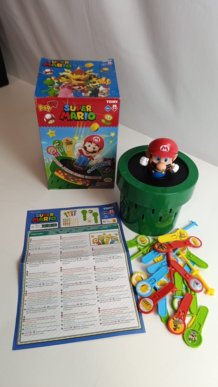 TOMY Pop Up Super Mario Family and Preschool Kids Board Game, 2-4 Players, Suitable for Boys & Girls Ages 4+