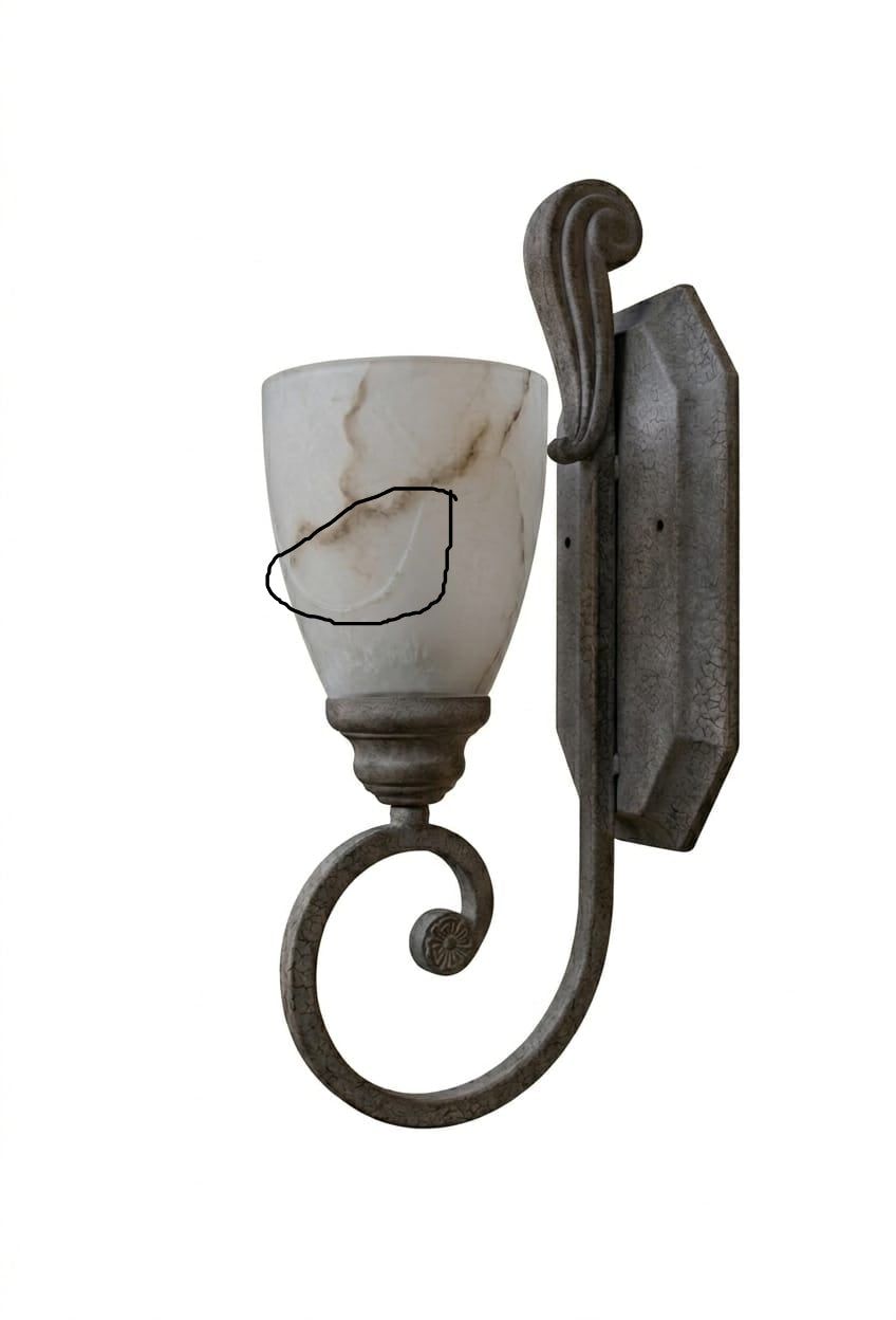 Classic Alabaster Glass Wall Sconce (as is)