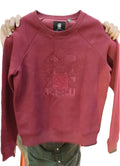 G-Star Raw tonal embossed graphic crewneck sweatshirt in burgundy