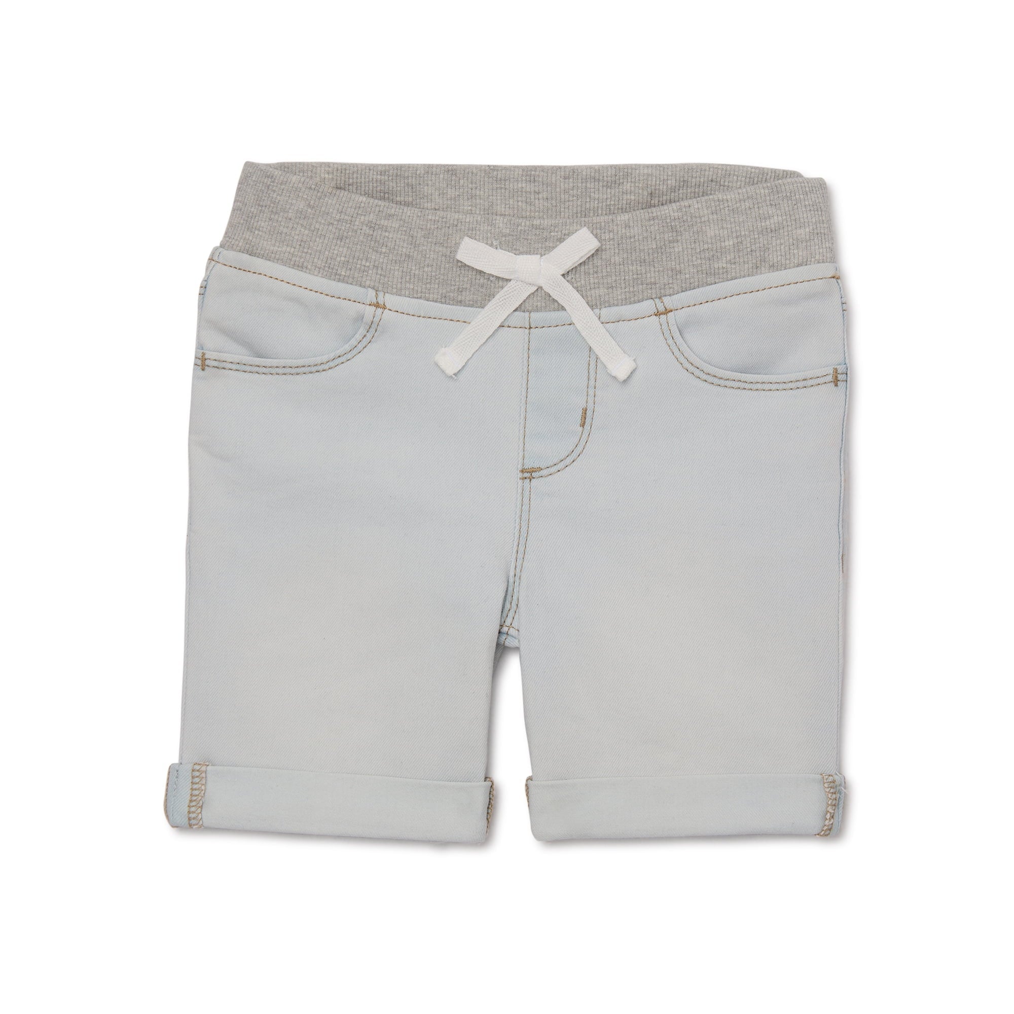 SIZE XXL 18 - Wonder Nation Girls Knit Waist Denim Bermuda Shorts