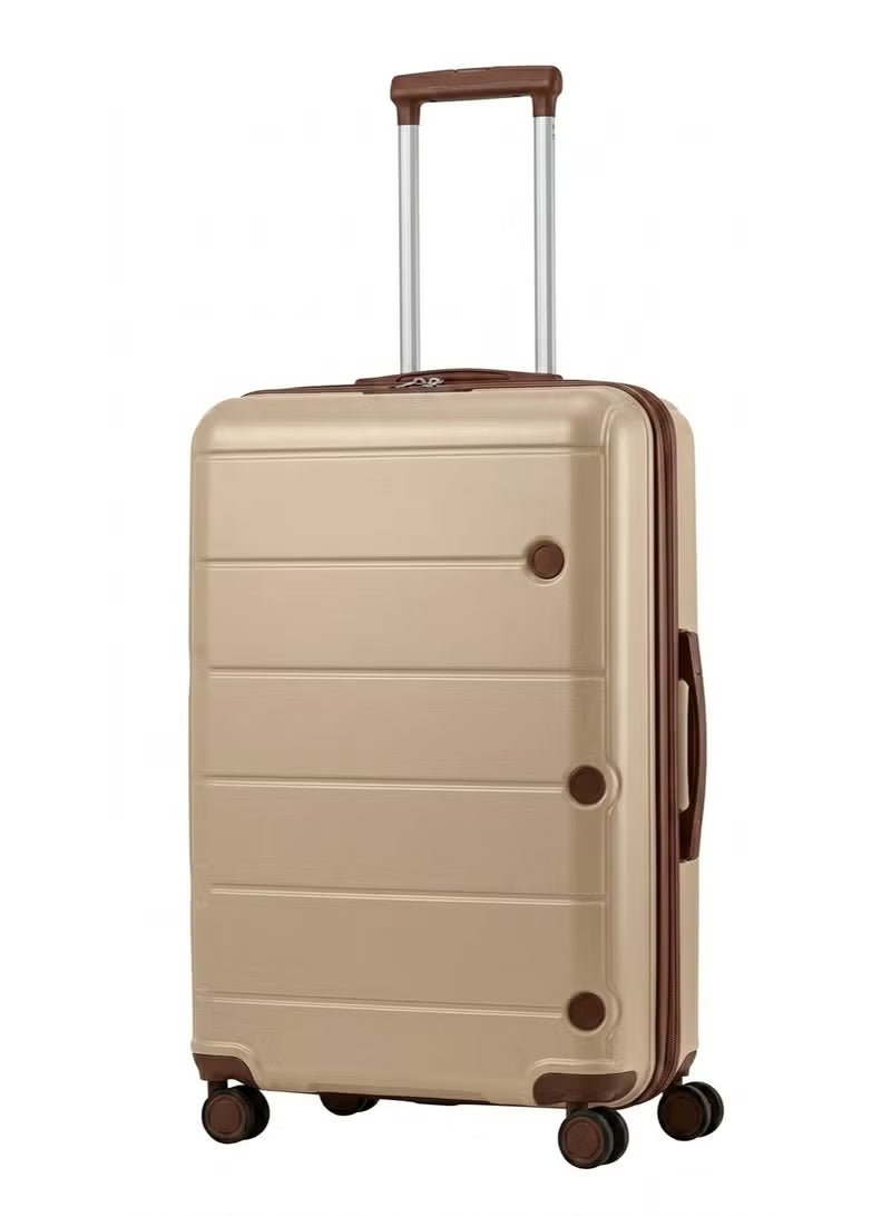 Pierre Cardin Signature PP Luggage Set 3PCS 21/26/30" Expandable Spinner Wheels – Champagne