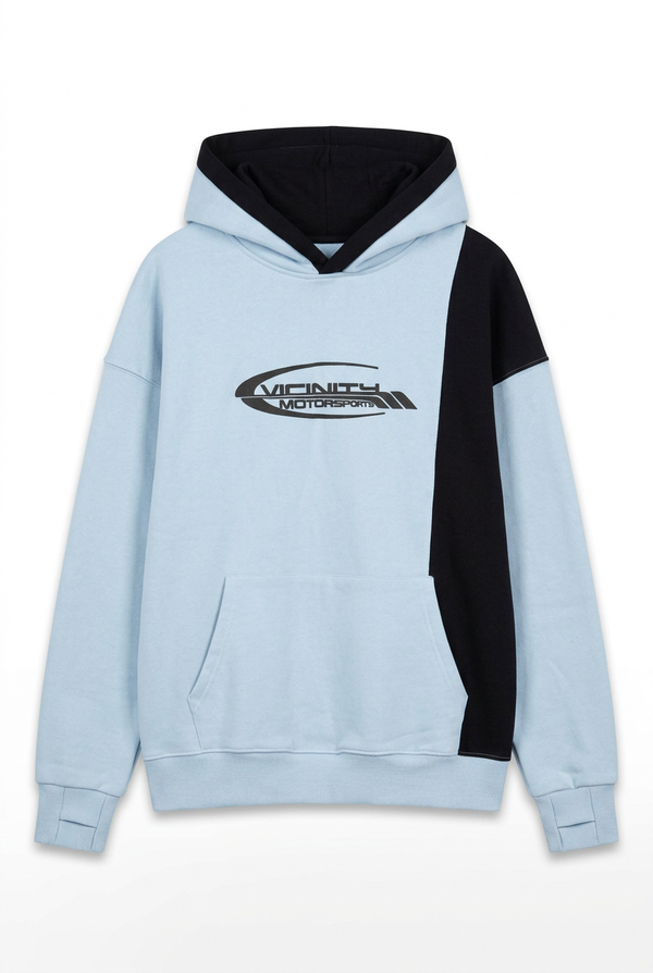 Momento Men's Casual Sky-Blue Hooded Sweatshirt (Style T21-XX484)