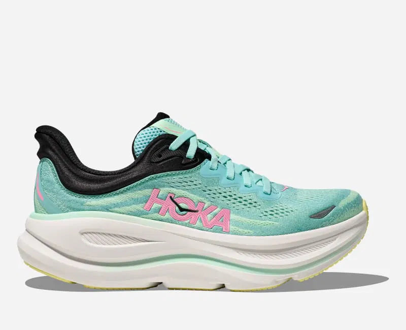 HOKA Bondi 9 Women's Wide D Blue Spark, Mint Fluorite 1162014 BTF