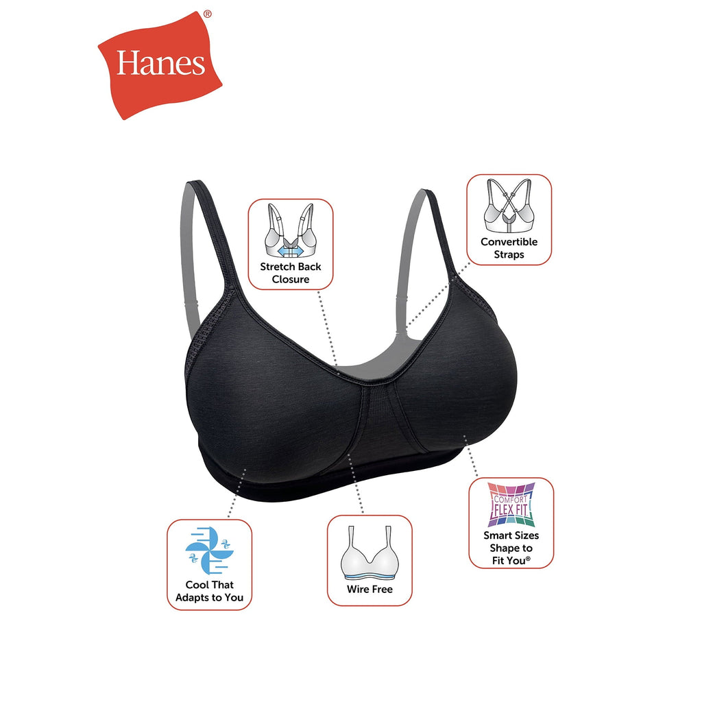SIZE: M - Hanes Women's Cooling Comfort Wireless Bra W507