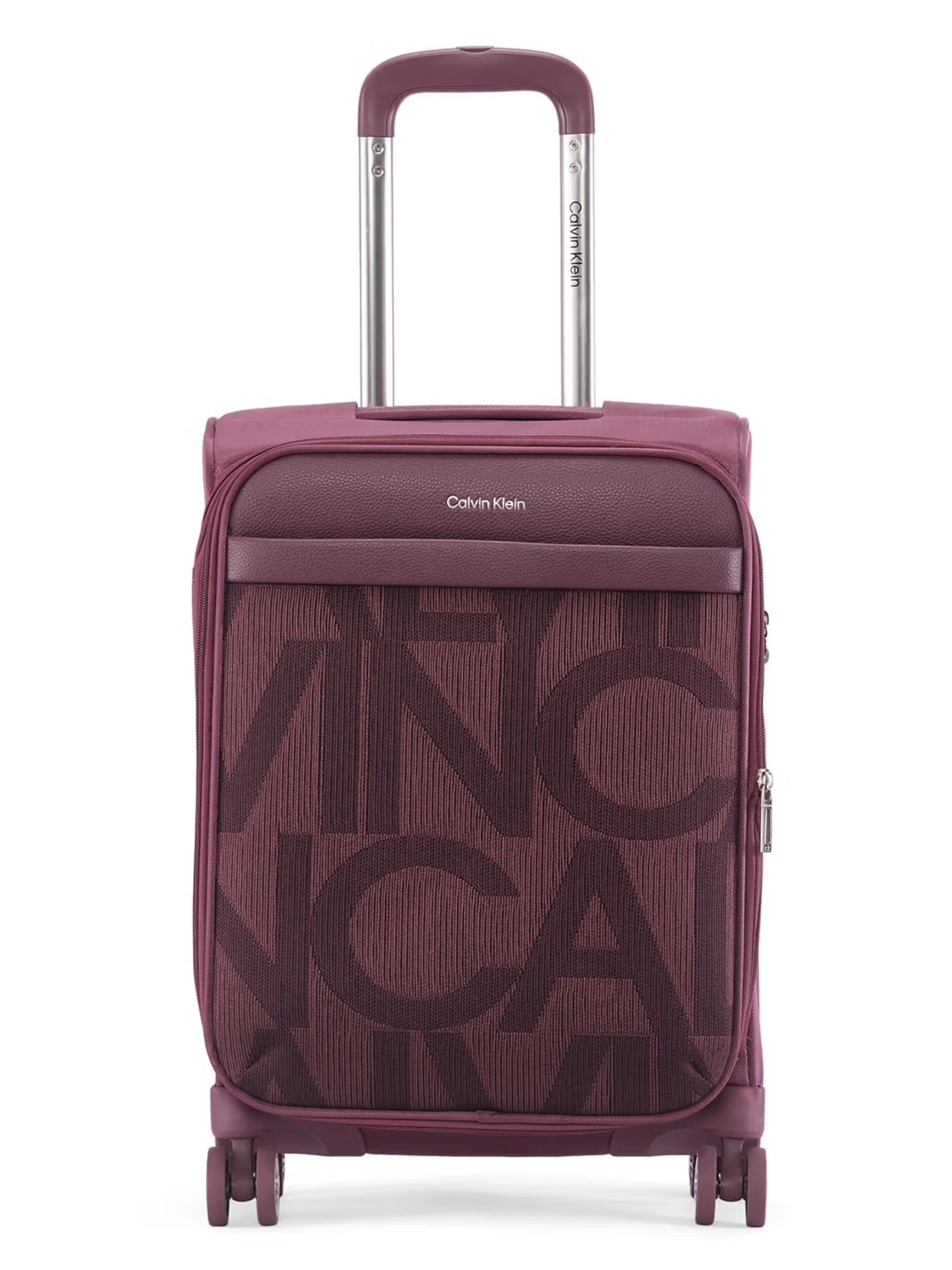 Calvin Klein Maroon Textured Trolley Bag