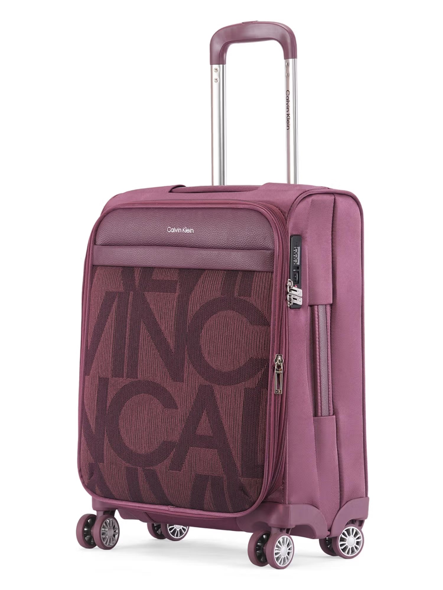 Calvin Klein Maroon Textured Trolley Bag