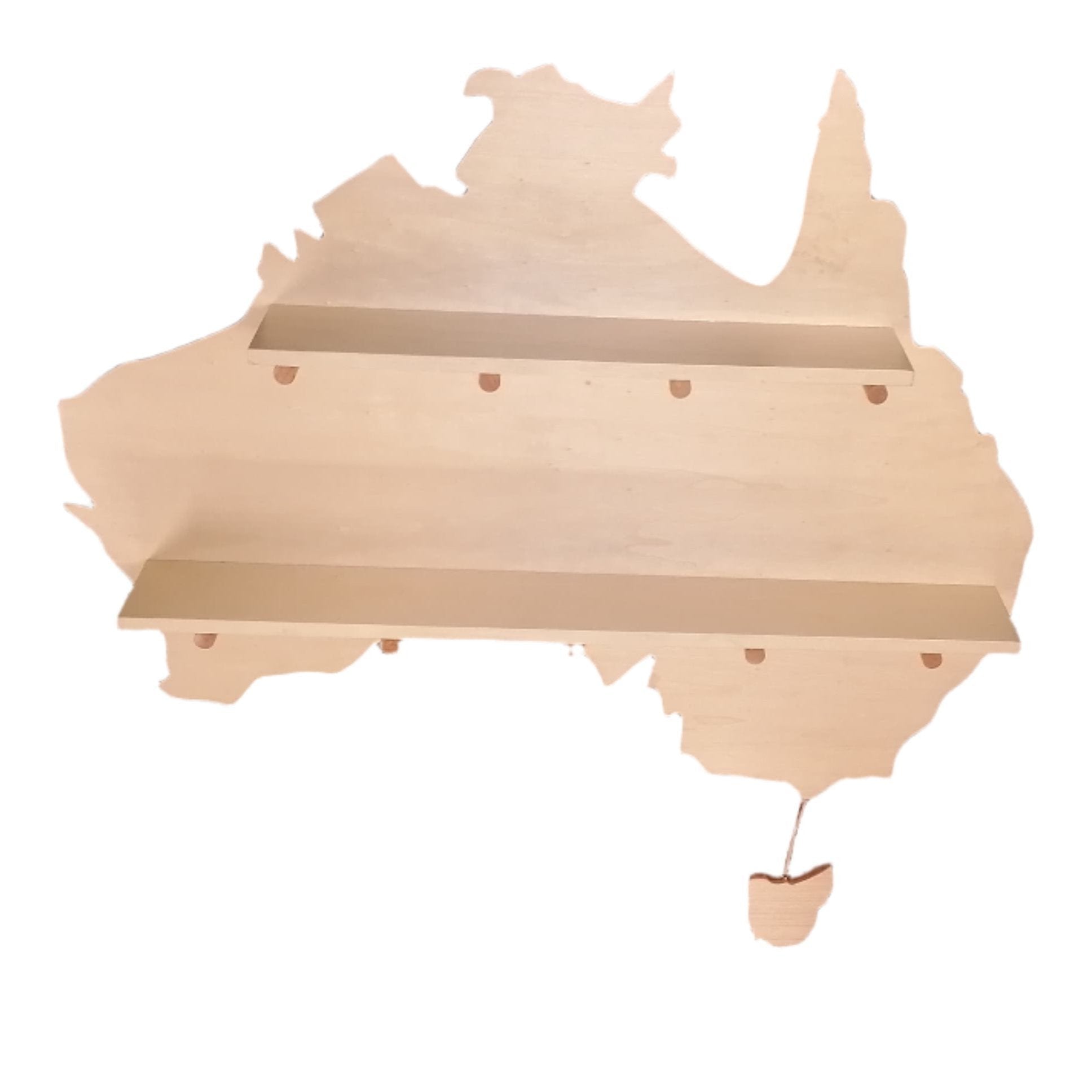 Australia Map Wall Shelving with Two Shelves