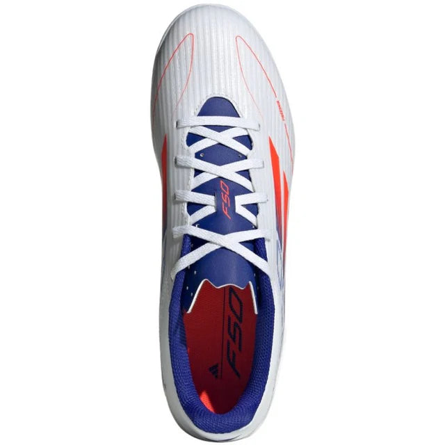 Adidas F50 Club Indoor Soccer Shoes 'White/Sun Red/Shiny Blue' - [IF1345]