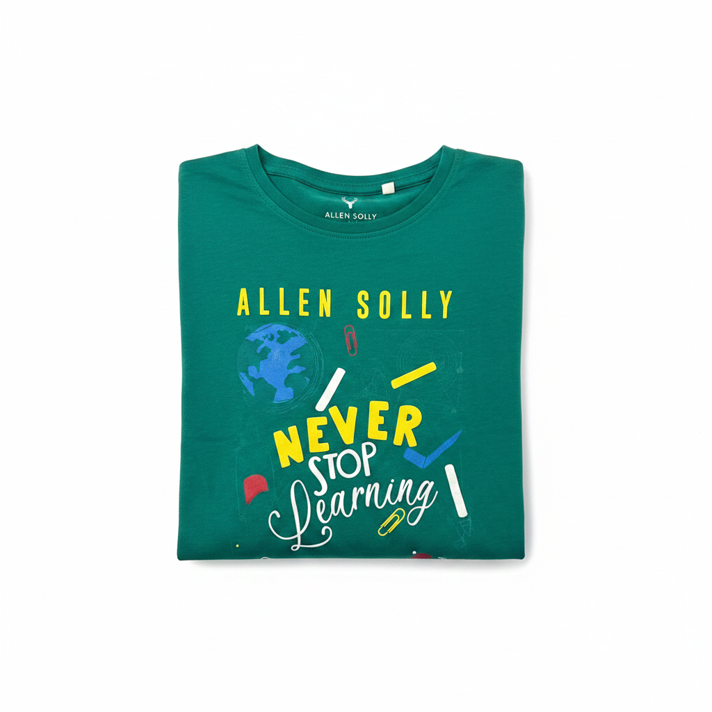 Allen Solly Teal Tee - Folded Flat Lay