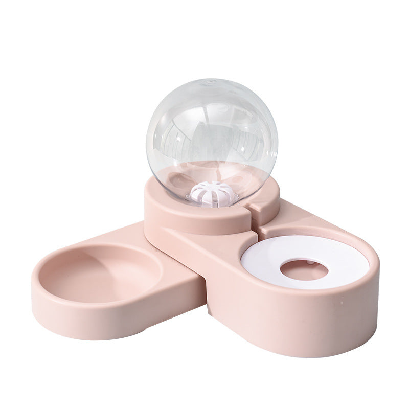 Spherical Double Pet Bowl with Automatic Water Refill (Without a box)