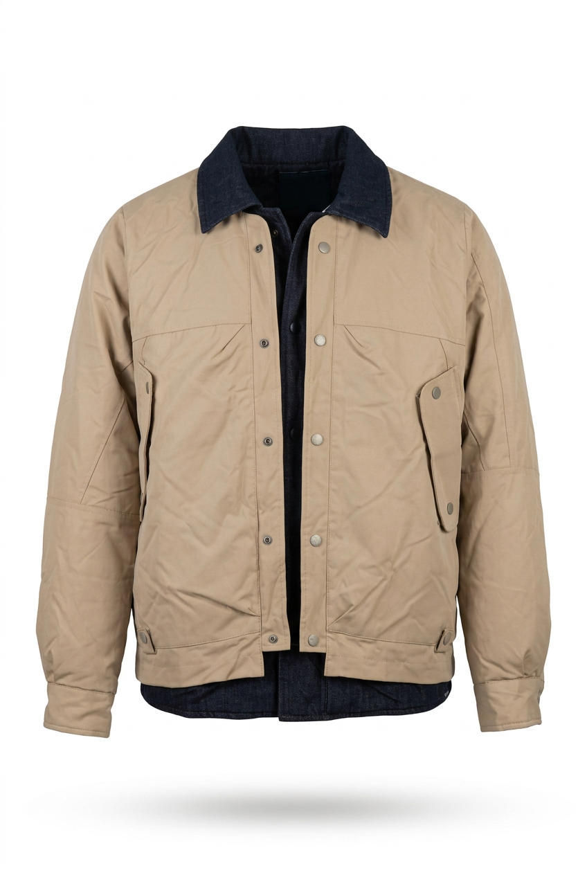 M-GEE2 Men's 2-in-1 Layered Bomber Jacket with Denim Inner – Dubailist.com