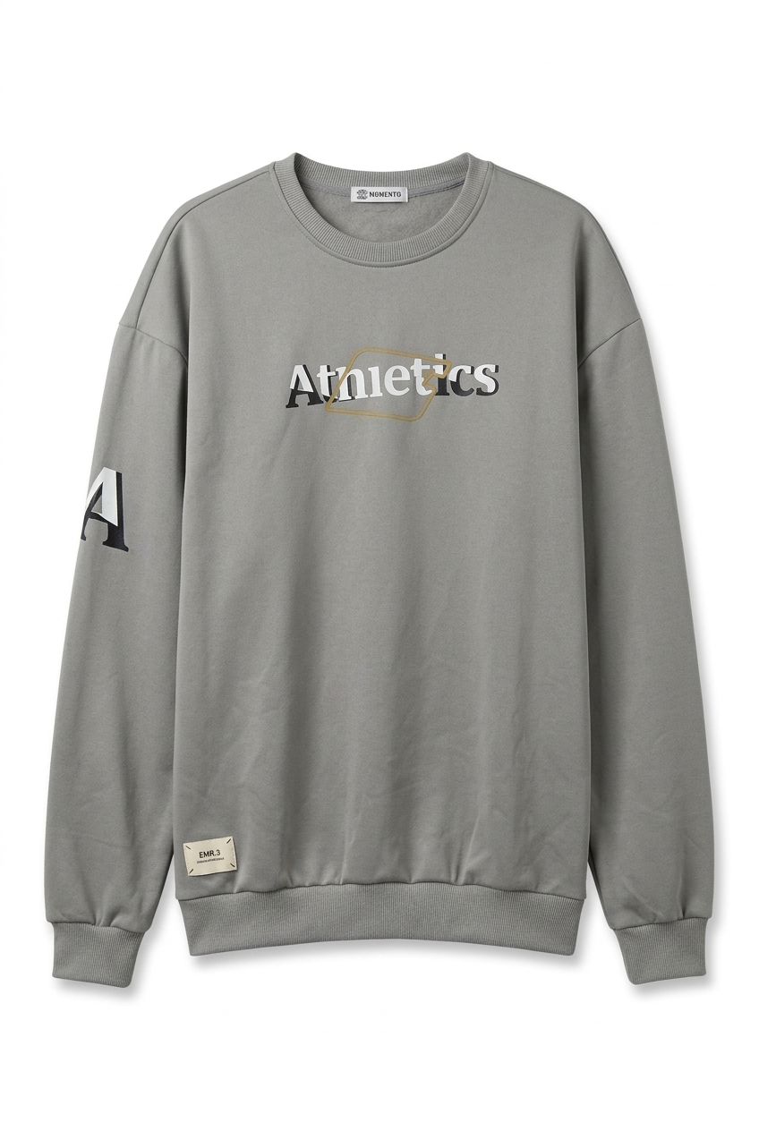 Momento Men's "Athletics" Graphic Crewneck Sweatshirt (Style JL4587)