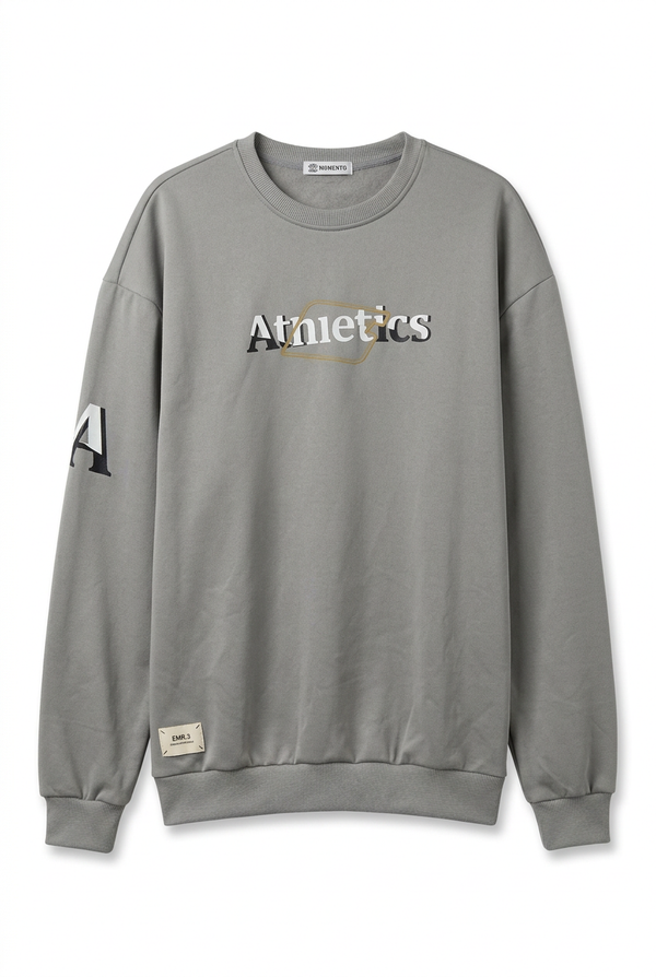 Momento Men's "Athletics" Graphic Crewneck Sweatshirt (Style JL4587)