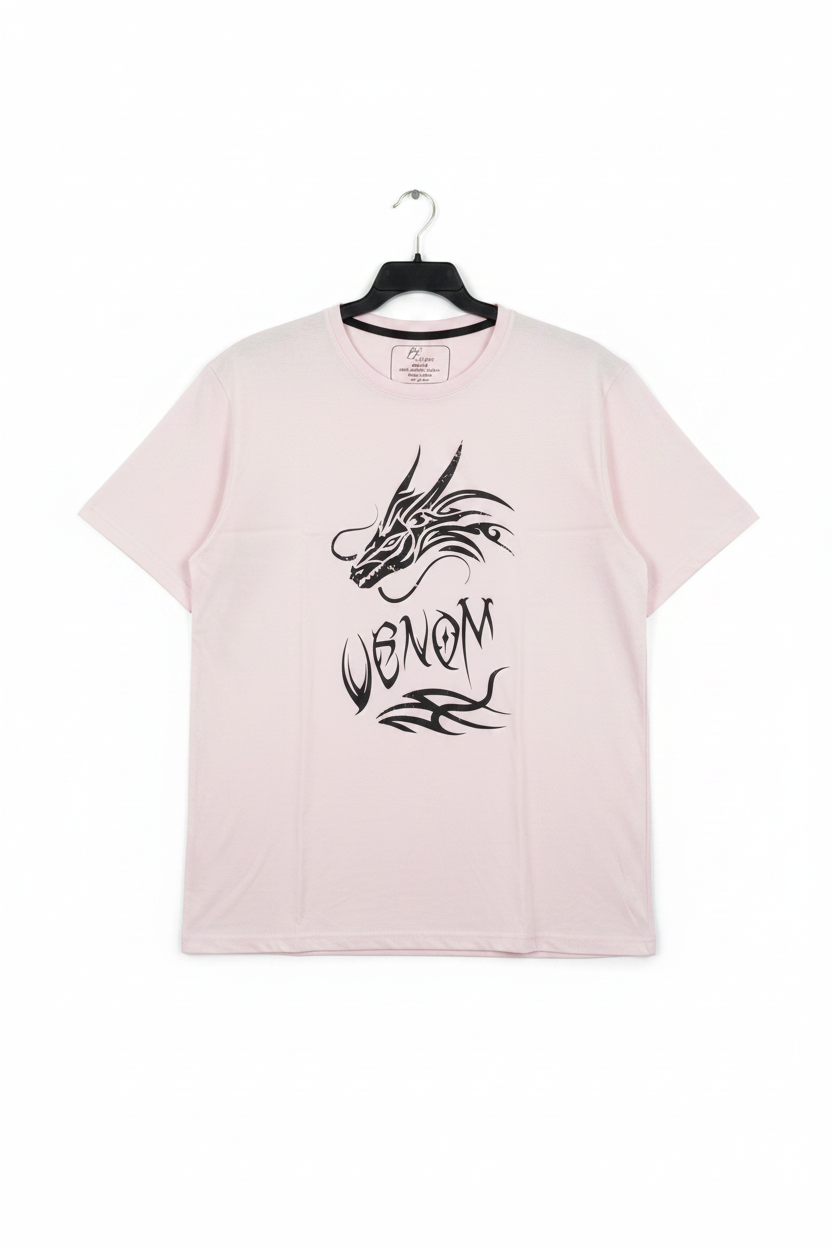 Baby Pink Venom Tee - Flat Lay