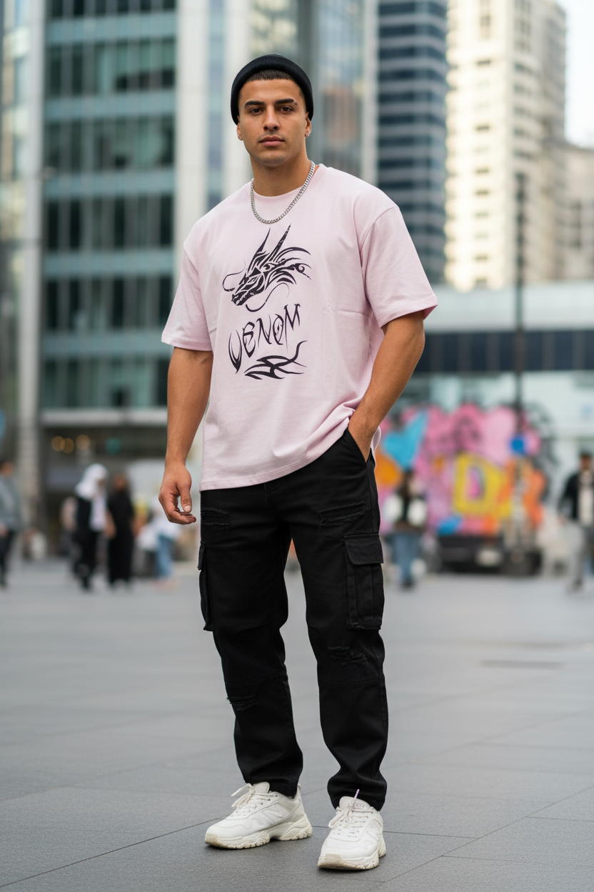 Baby Pink Venom Tee - Lifestyle