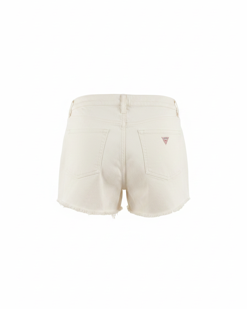 Back – cream denim shorts
