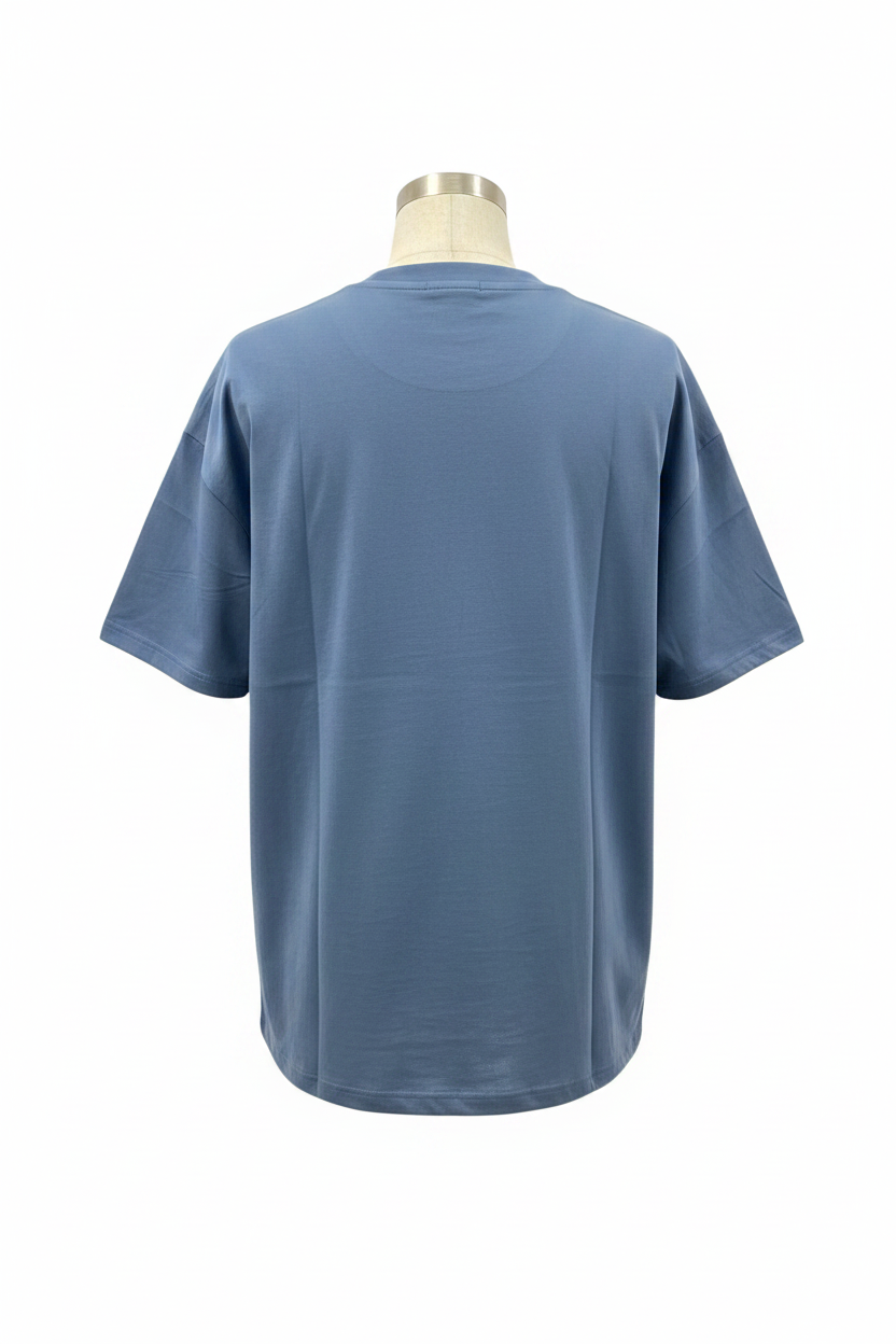 Back view - Blue t-shirt
