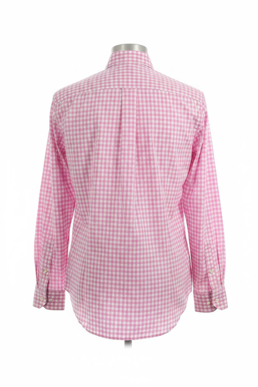 Back View - Pink Gingham Shirt