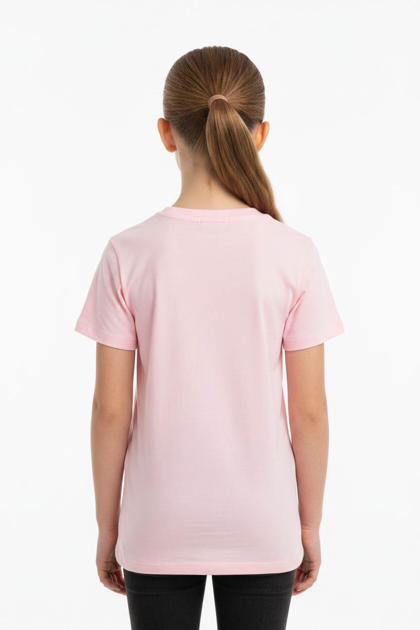Back view - Plain pink T-shirt no logo