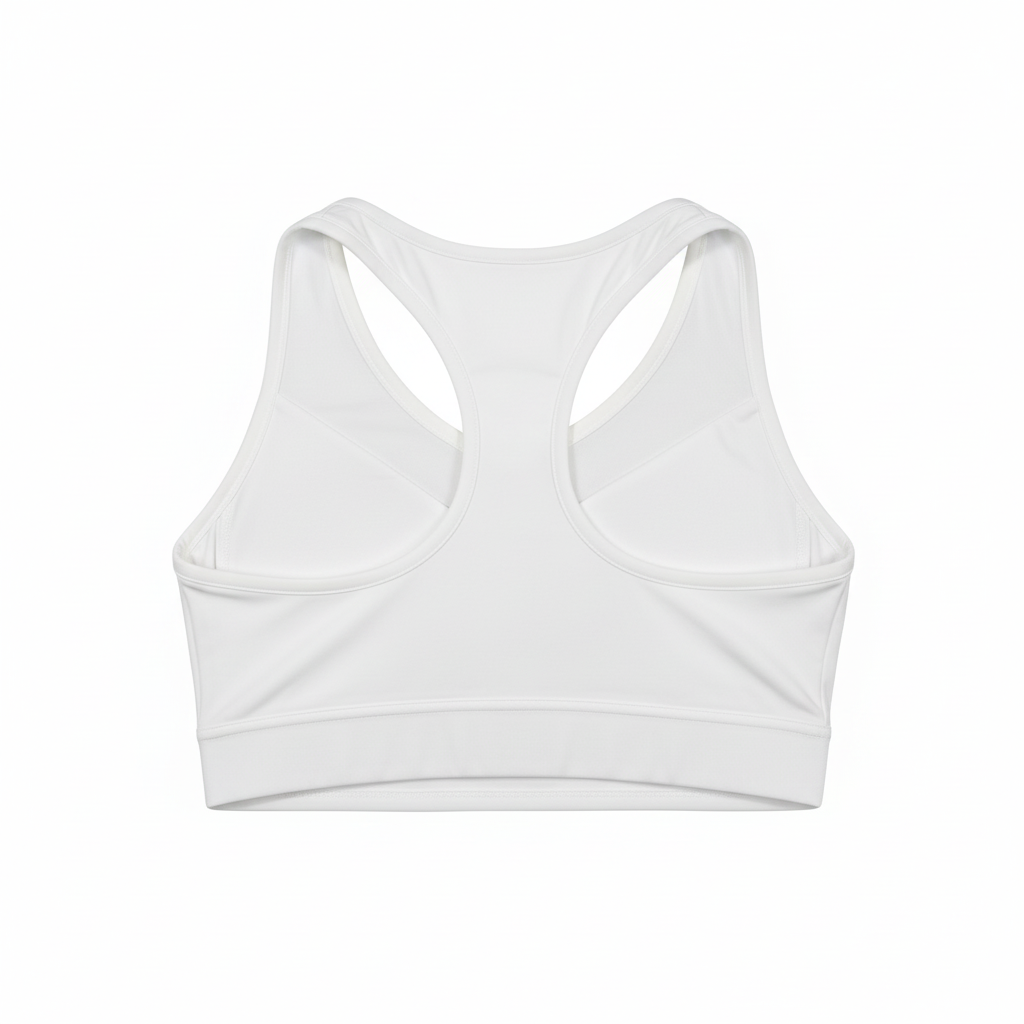 Back view - white sports bra