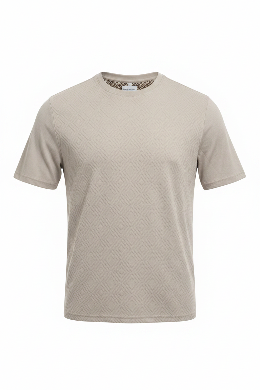 Beige Diamond Texture Shirt - E-commerce Photo
