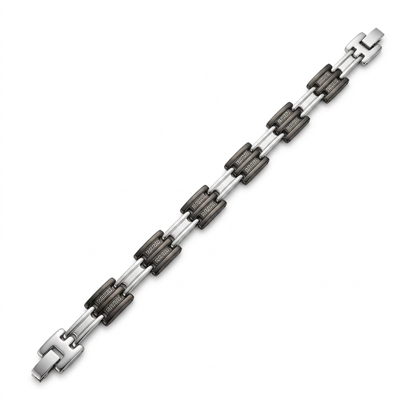 Black-and-silver bracelet product photo